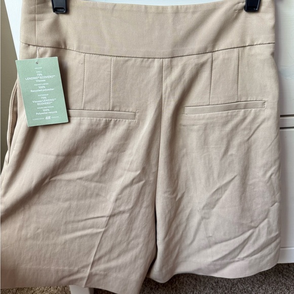H&M Tan A-Line Mini Skirt Pleated Casual - Picture 3 of 4